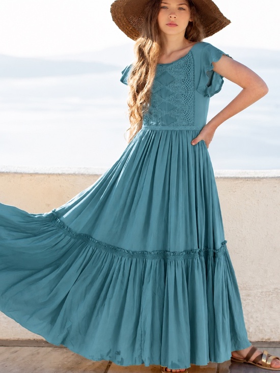 Joyfolie Other - Joyfolie Viola Dress 12 NWT Deep Ocean Teal Maxi Flower Girl Jr Bridesmaid Beach